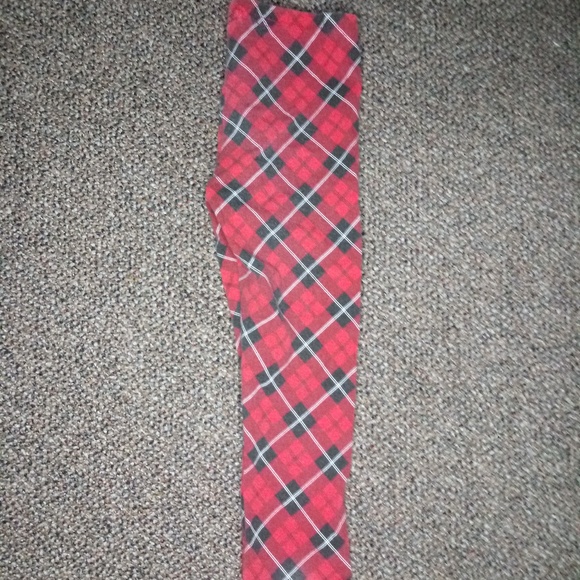 Red plaid leggings - Picture 1 of 4